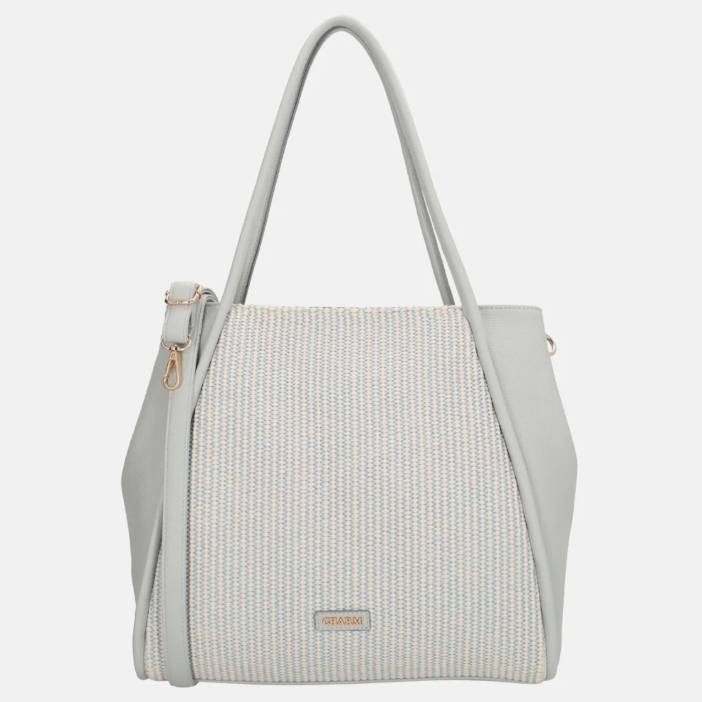 Charm London Paris shopper riet lichtblauw bij Duifhuizen