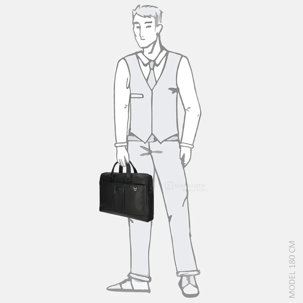 Piquadro Urban laptoptas 15 inch nero bij Duifhuizen