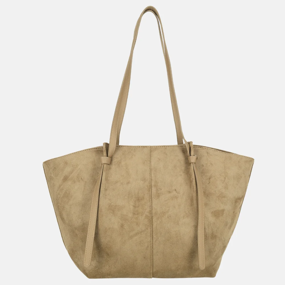 Firenze Suedine shopper L taupe bij Duifhuizen