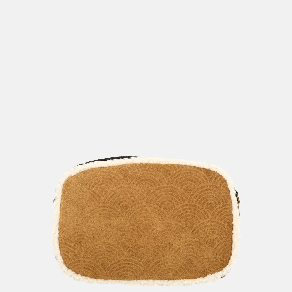 Kurt Geiger Southbank schoudertas suede camel multi bij Duifhuizen