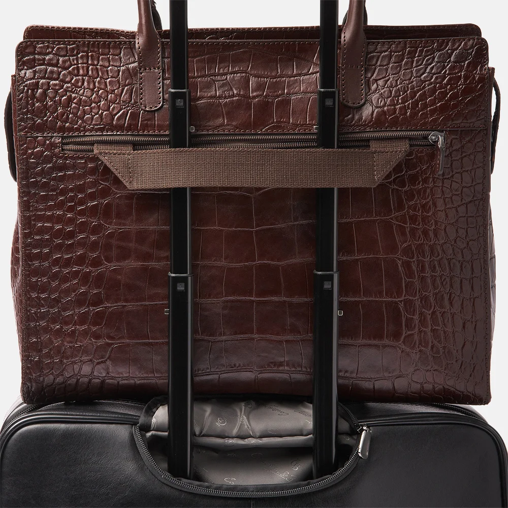 Castelijn en Beerens Tess laptoptas 15.6 inch croco mocca bij Duifhuizen