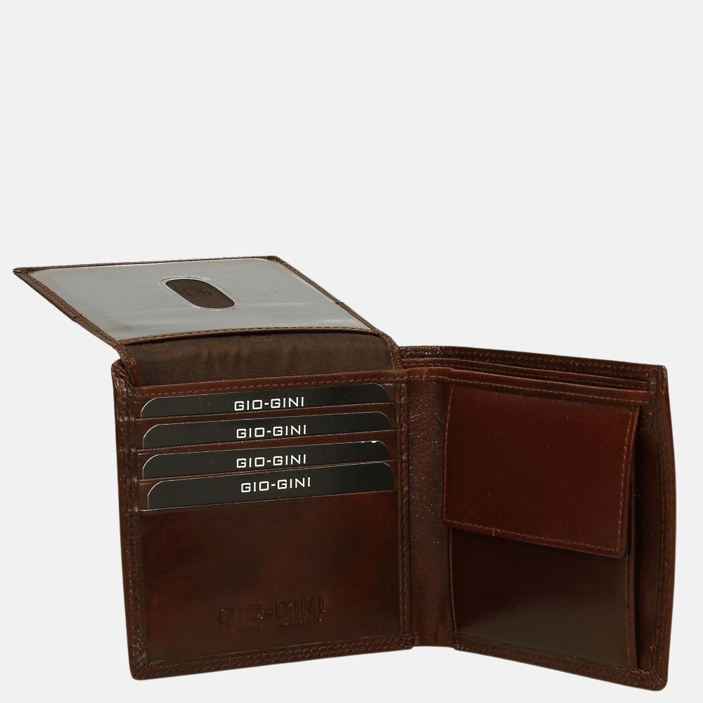 Gio Gini billfold brown bij Duifhuizen