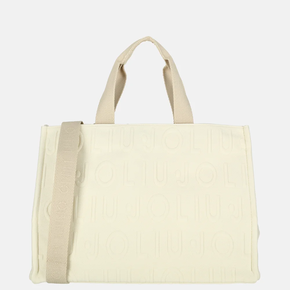 Liu Jo Logo handtas white cream bij Duifhuizen