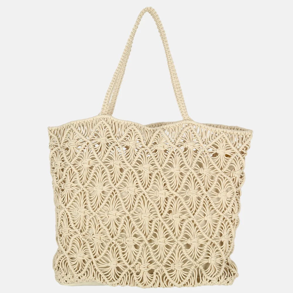 Laurent David Babette shopper gehaakt white bij Duifhuizen
