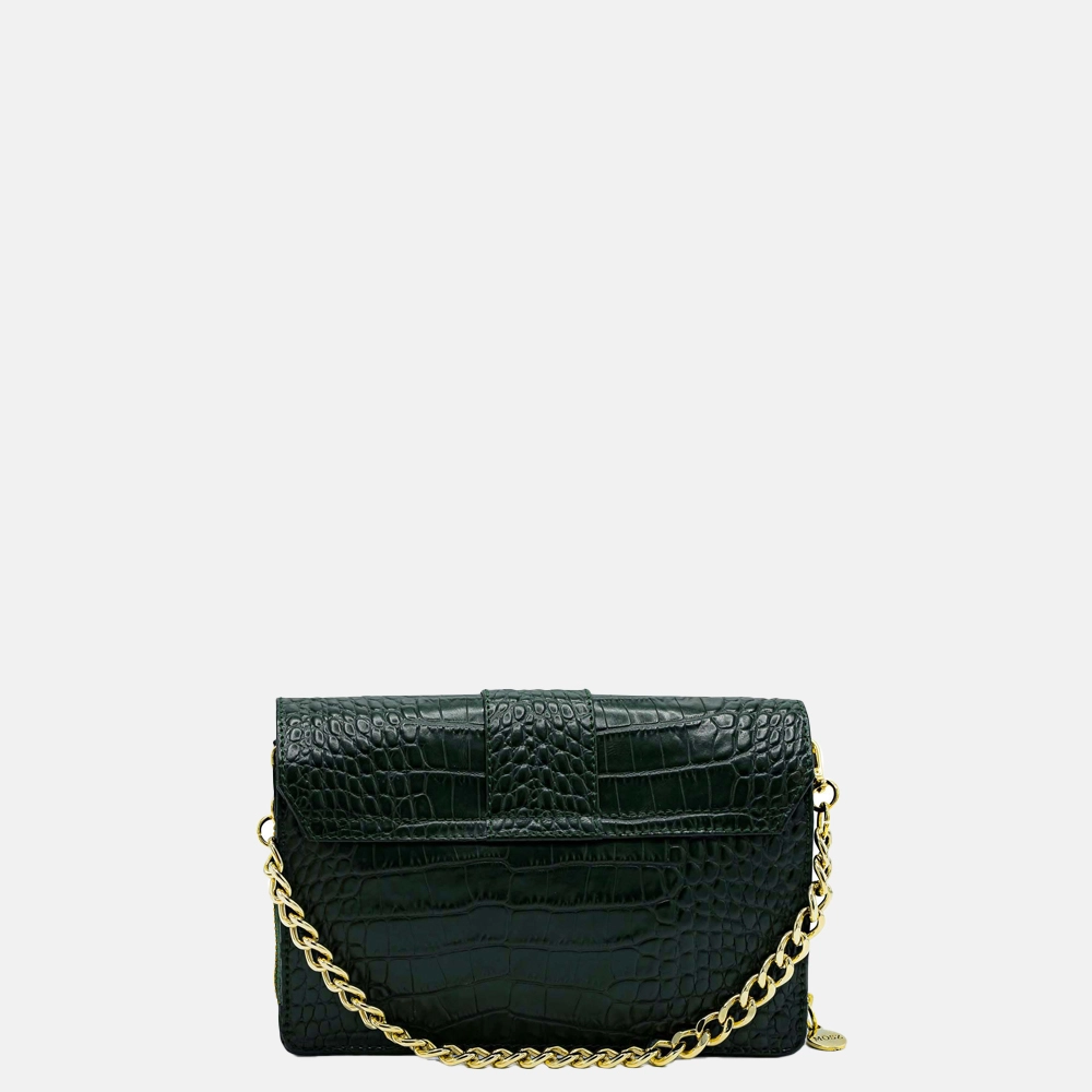 MÖSZ Kris crossbody tas dark green croco bij Duifhuizen