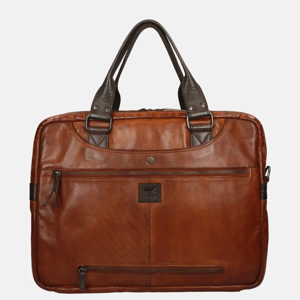 Bear Design Leandro laptoptas 15.4 inch cognac/brown bij Duifhuizen