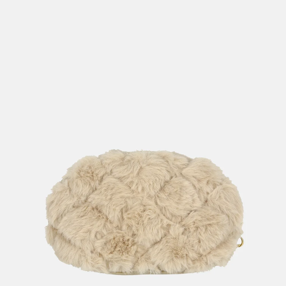 Laurent David Gloria make-up tas XS faux fur beige bij Duifhuizen