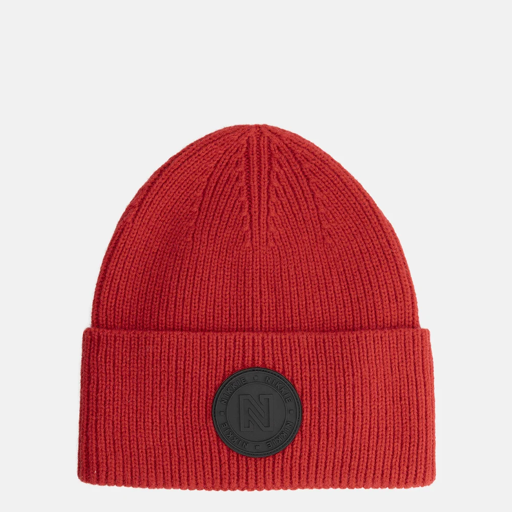 Nikkie Round Patch beanie kiss bij Duifhuizen