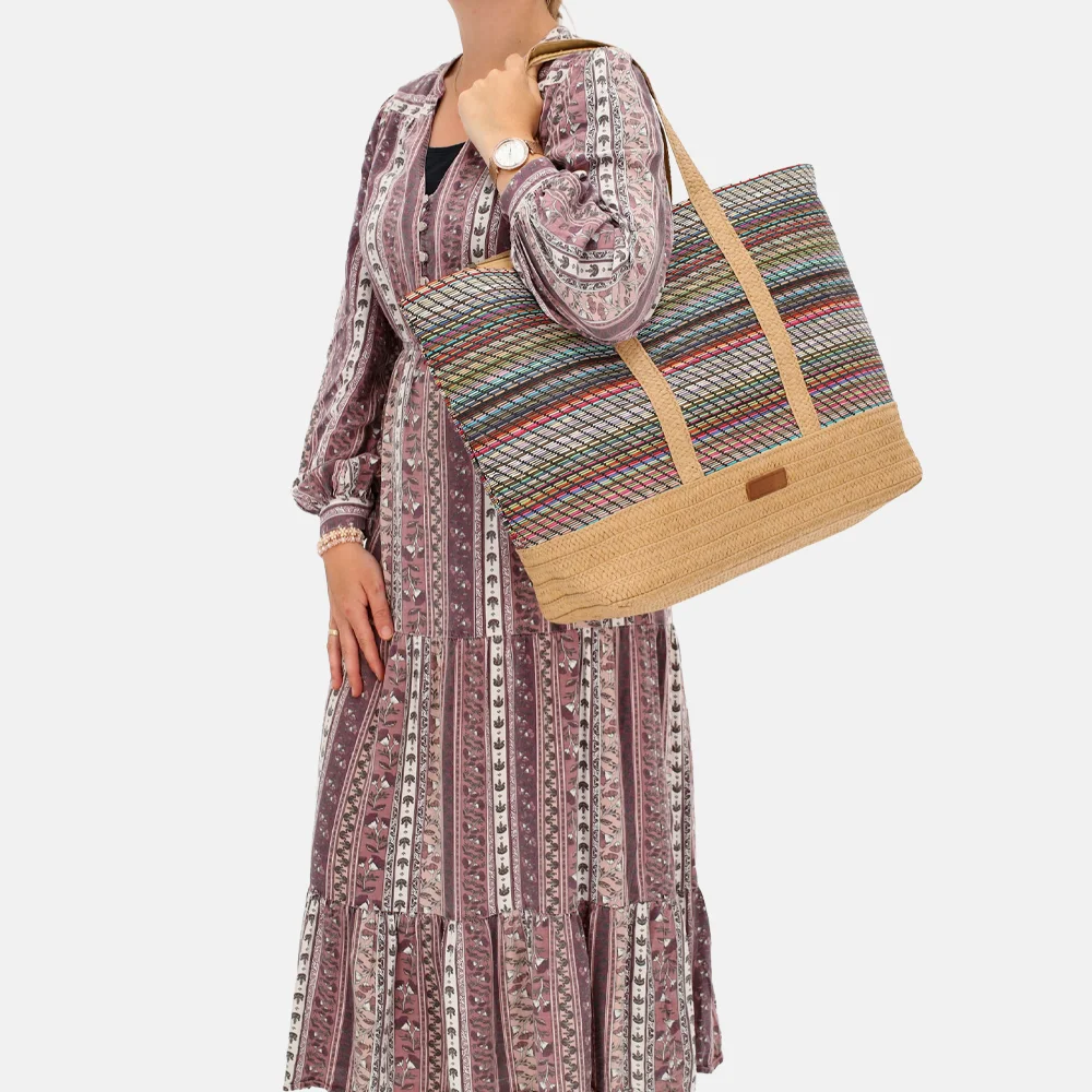 PE Florence strandtas multi zwart bij Duifhuizen