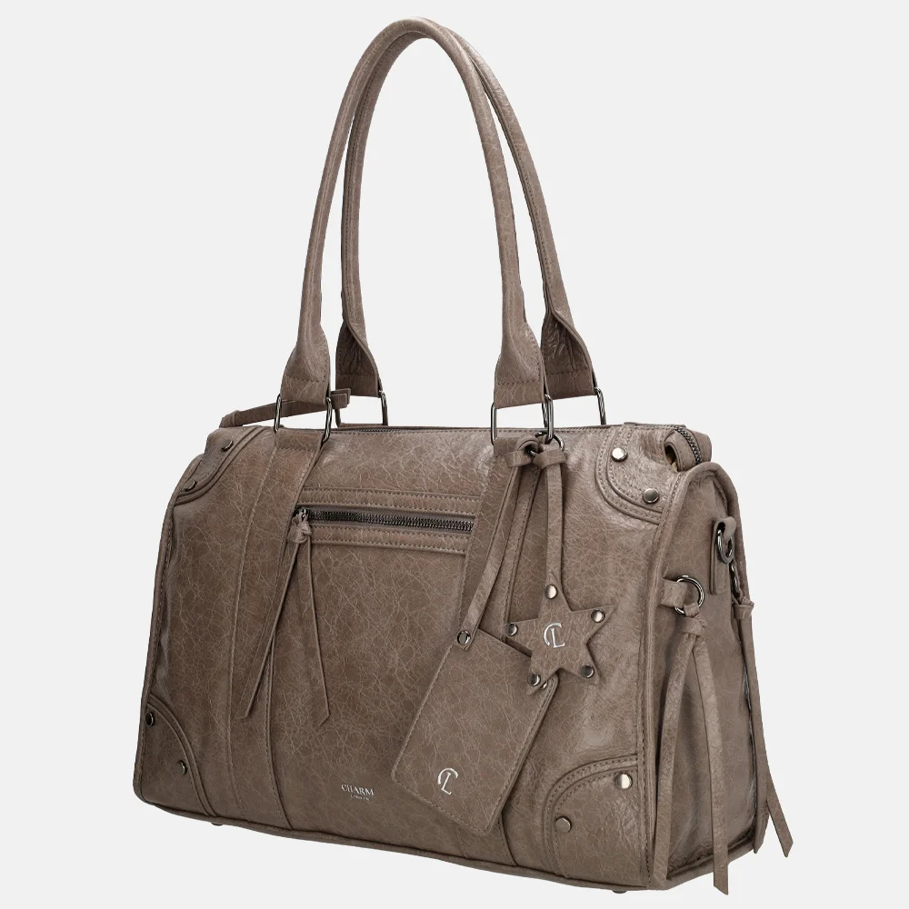 Charm London Berlin shopper L taupe bij Duifhuizen