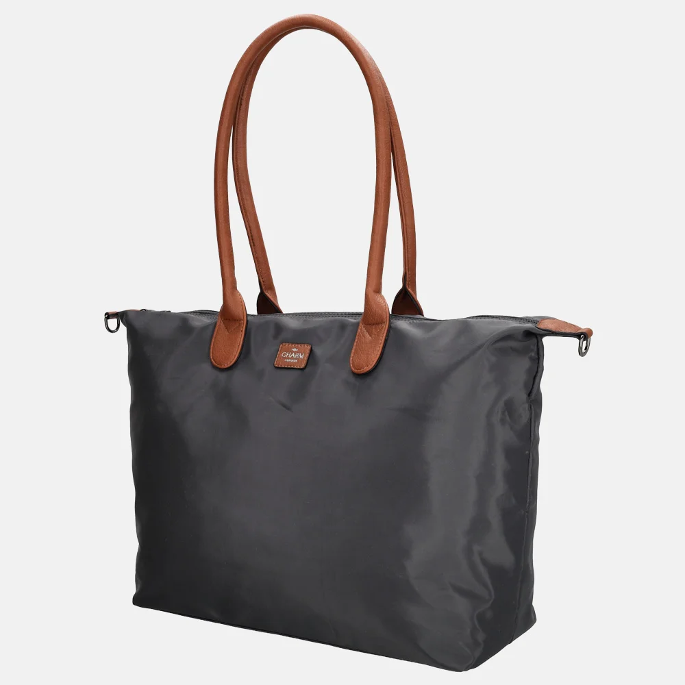 Charm London Buckingham shopper met 15.6 inch laptopvak L olifant grijs bij Duifhuizen