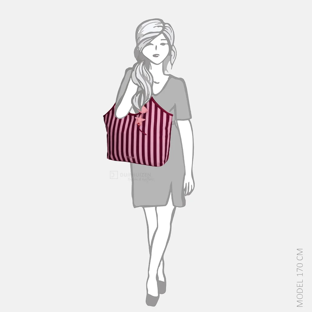 Zebra Trends Mira shopper streep bordeaux rood bij Duifhuizen