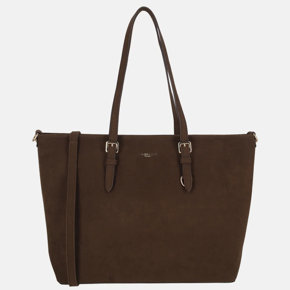 Flora & Co suedine shopper L chocolat