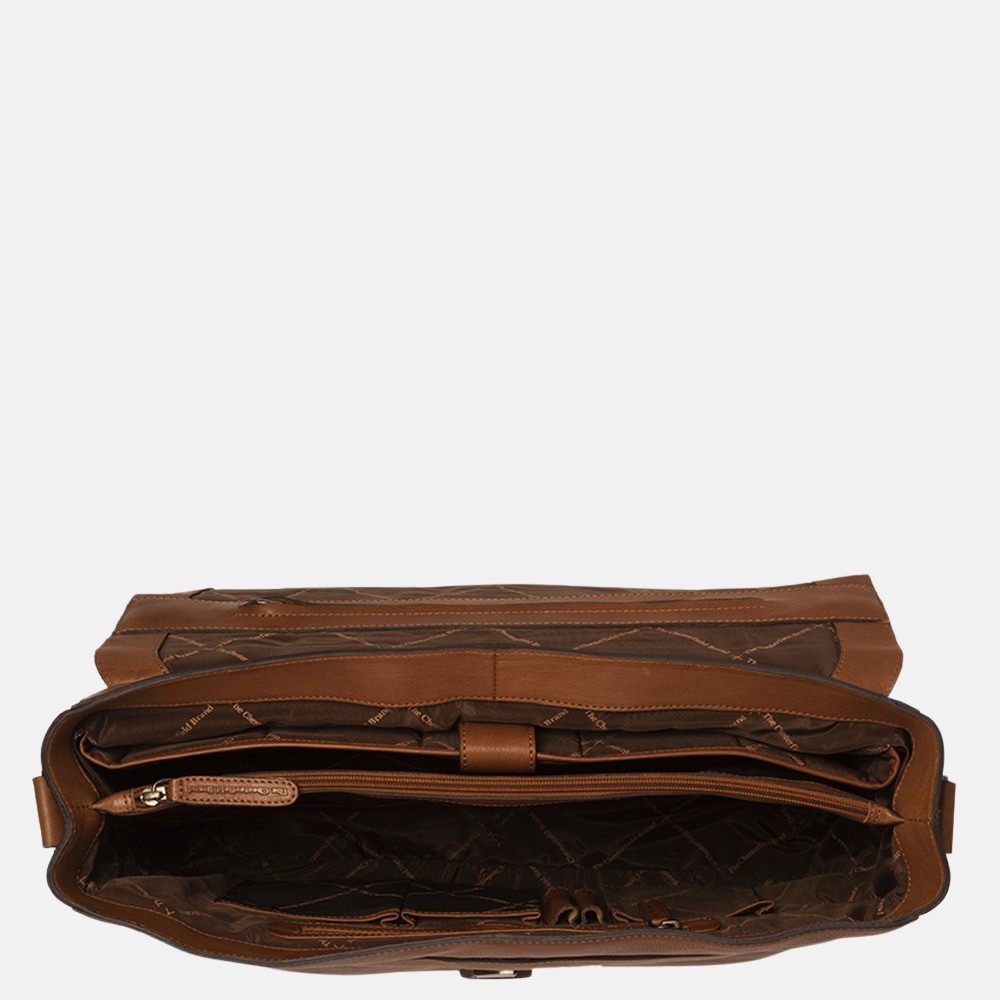 Chesterfield Iowa laptoptas 15.6 inch cognac bij Duifhuizen