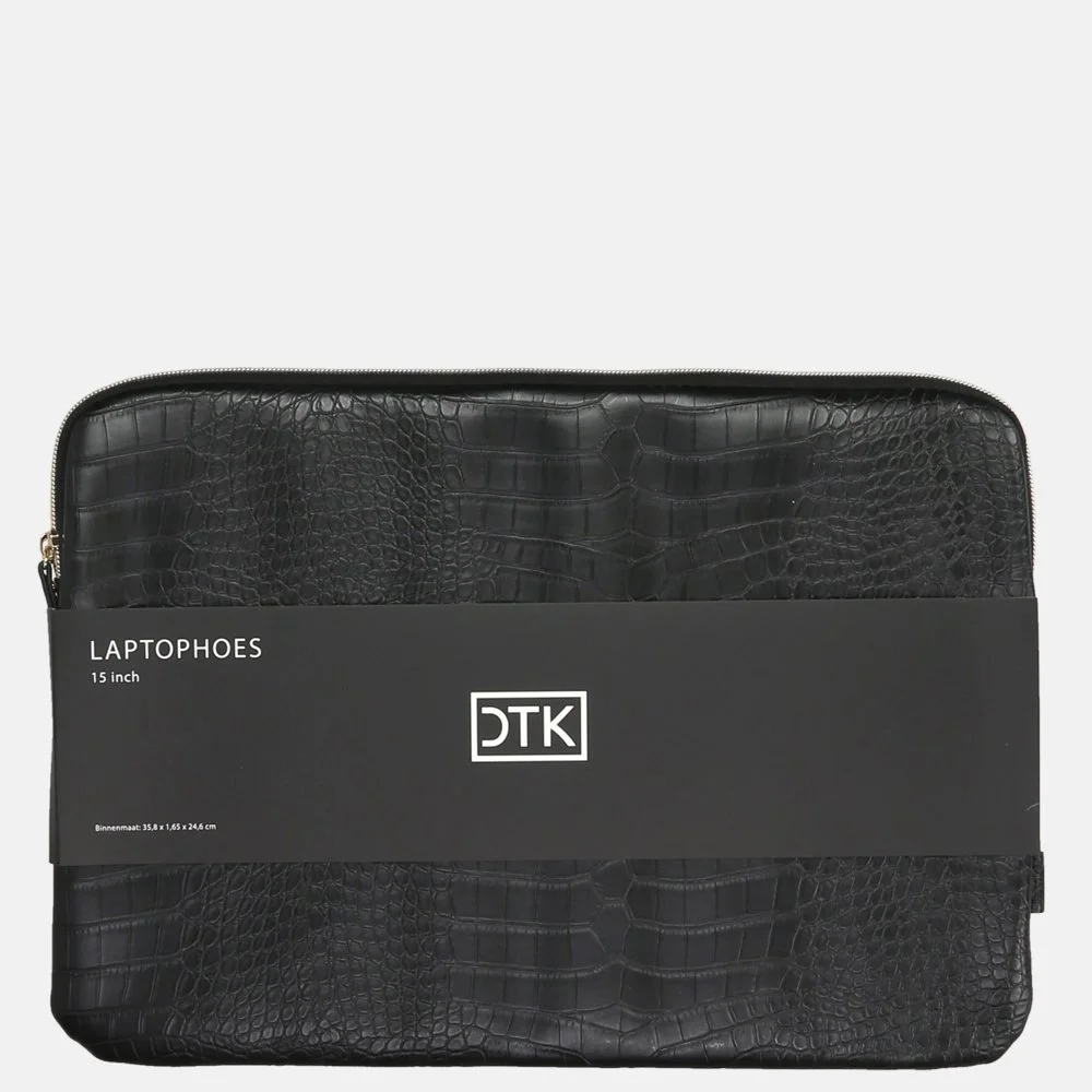 Duifhuizen croco laptophoes 15 inch zwart bij Duifhuizen