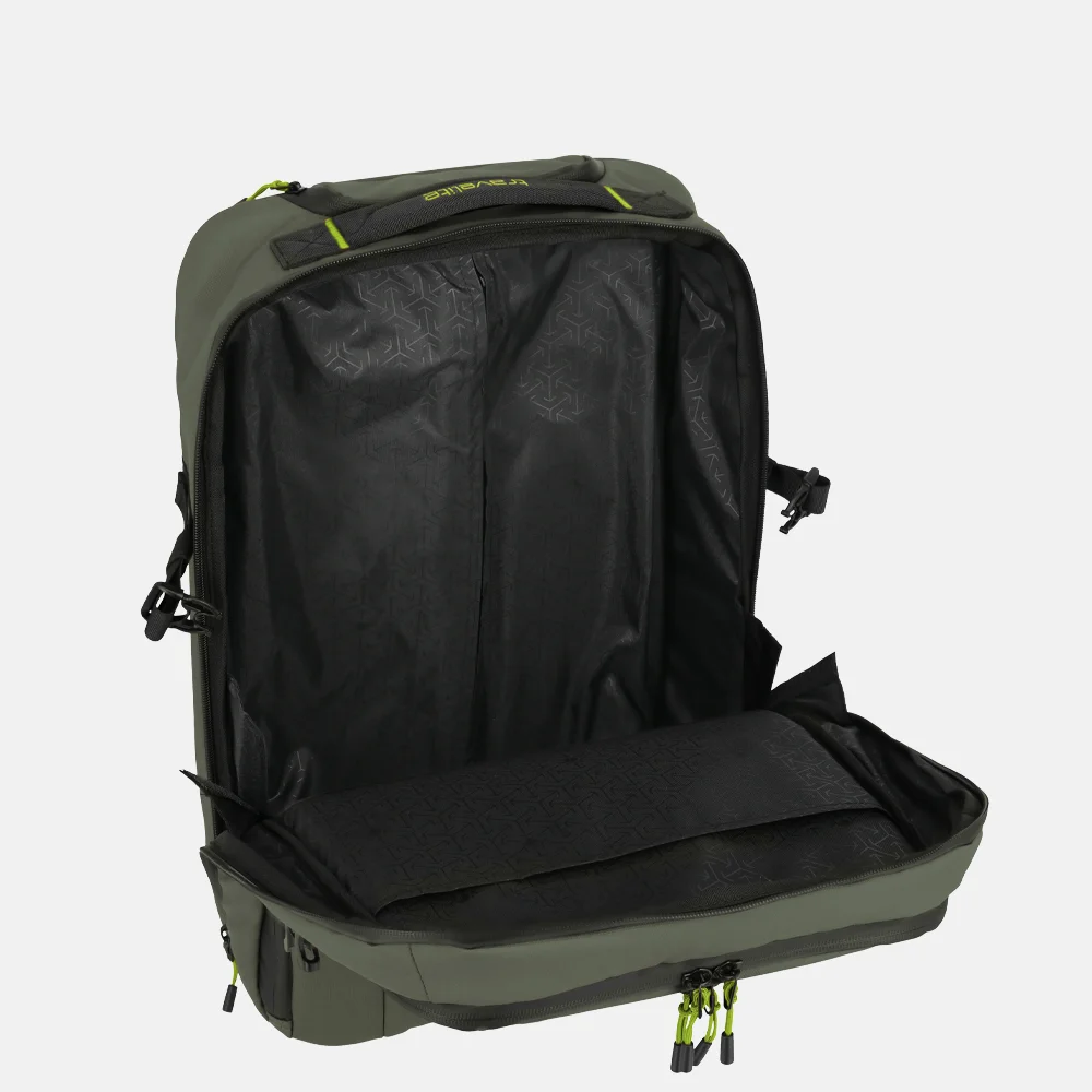 Travelite Briize trolley rugzak khaki bij Duifhuizen