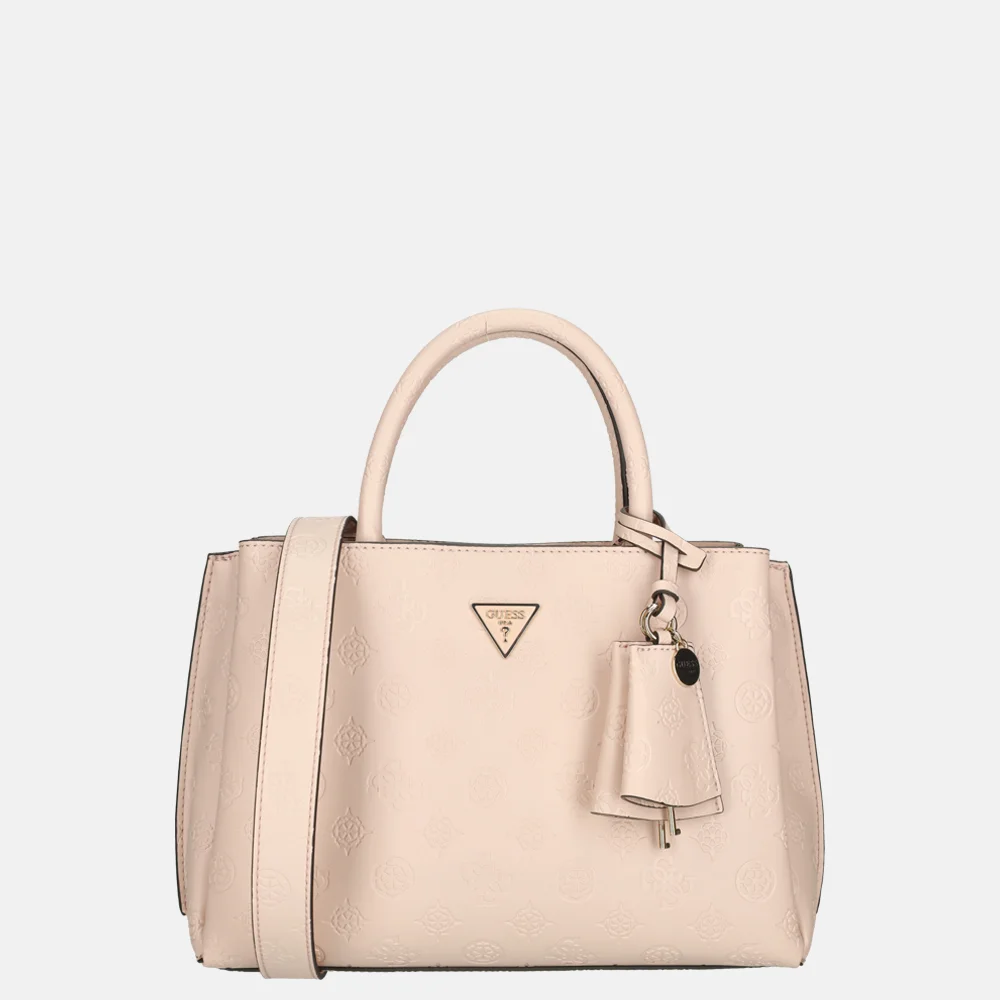 Guess Jena Elite luxury satchel handtas pale pink logo