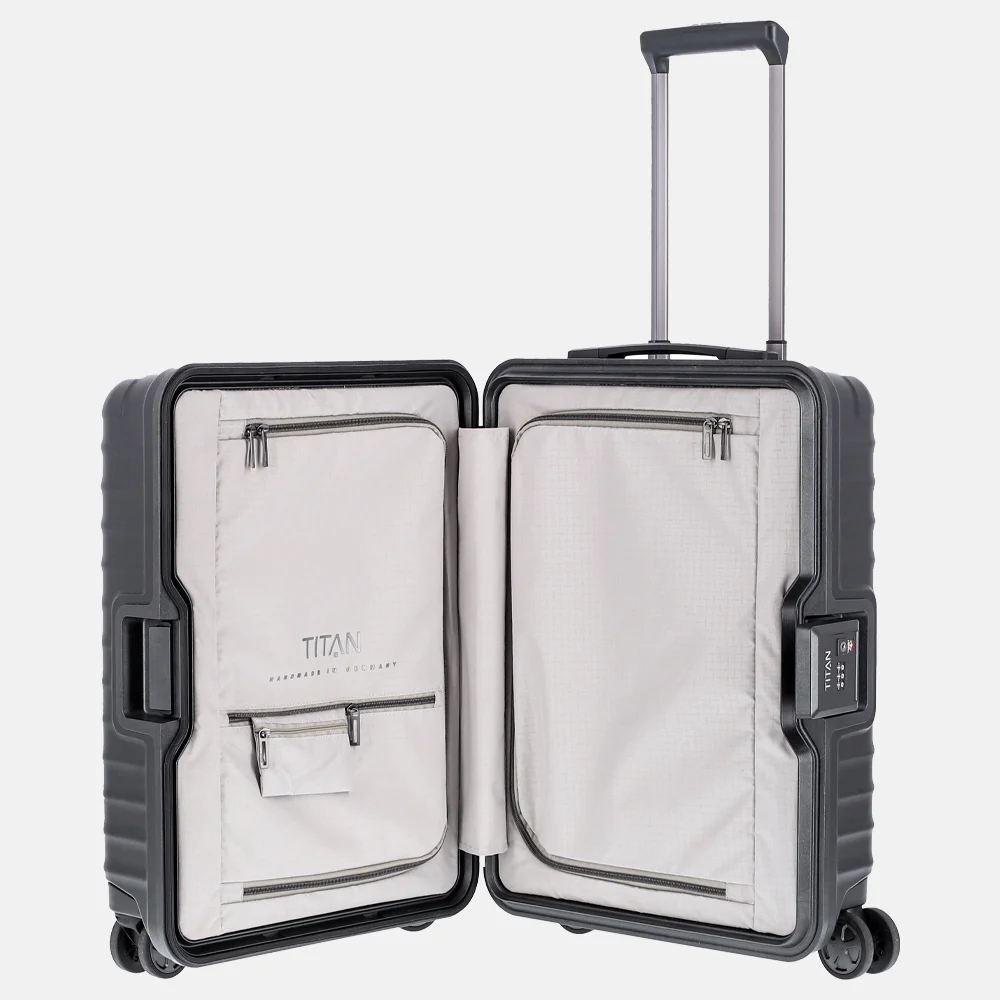 TITAN Litron Spinner FRAME handbagage koffer 55 cm schwarz bij Duifhuizen