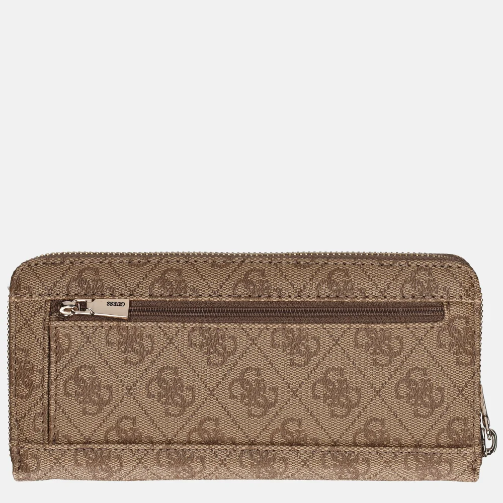 Guess Laurel SLG ziparound portemonnee L latte logo bij Duifhuizen