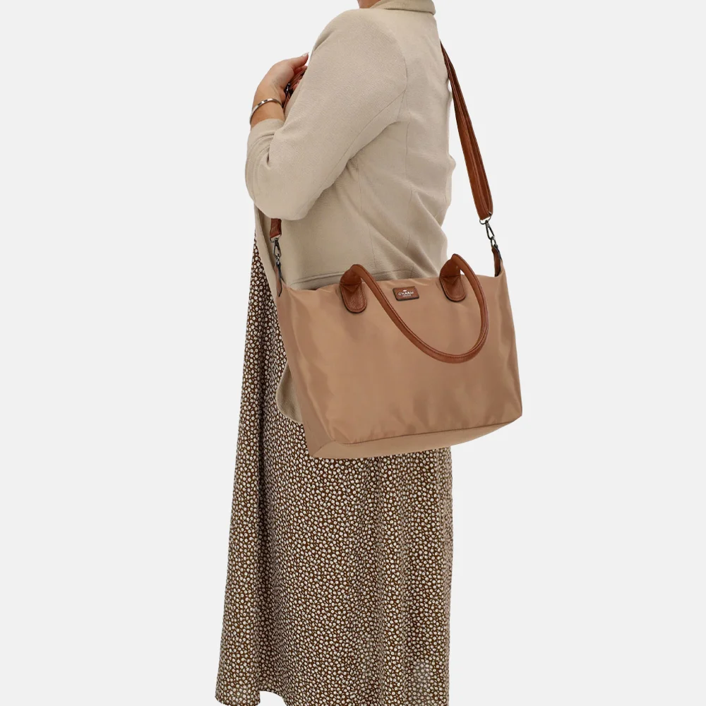 Charm London Buckingham shopper L taupe bij Duifhuizen