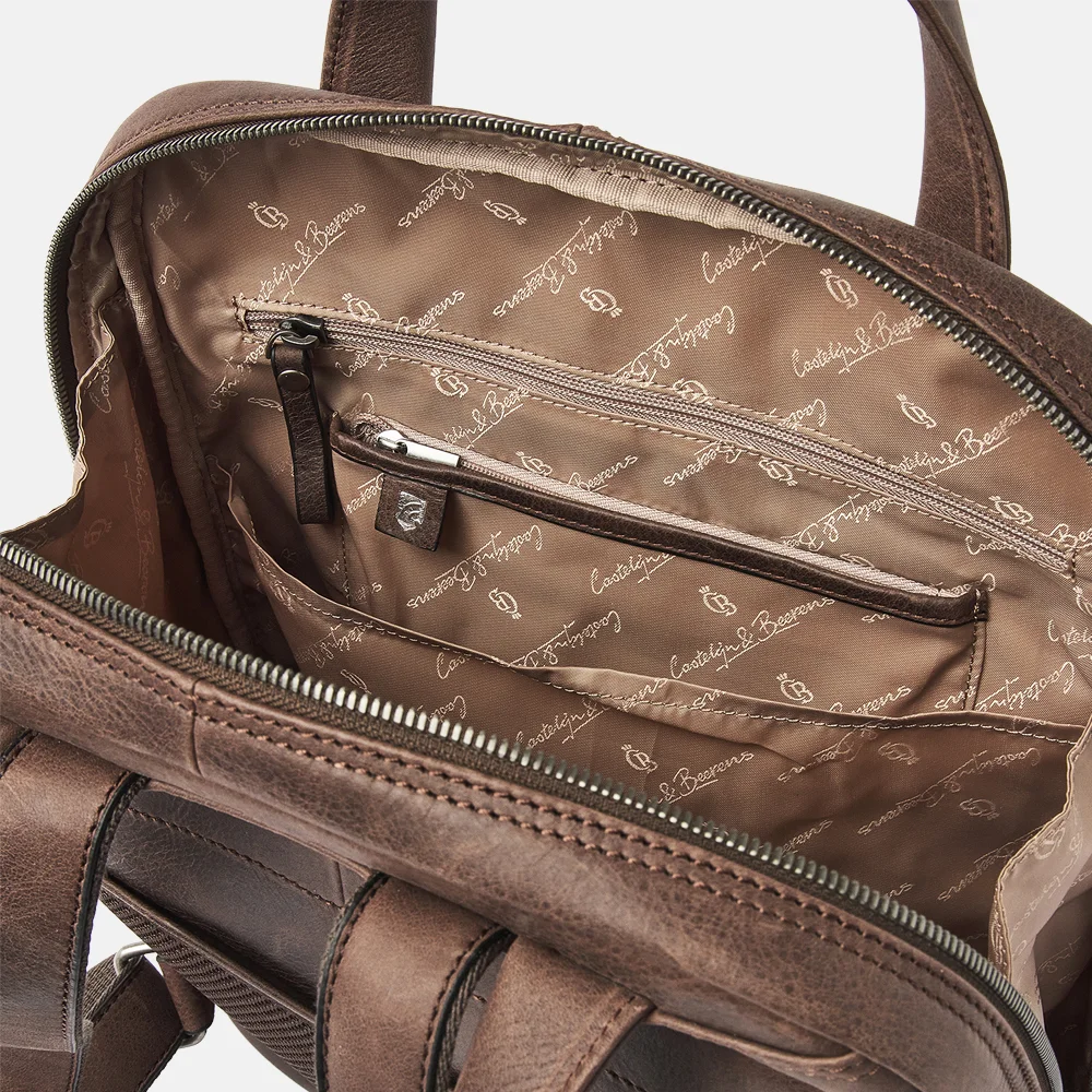 Castelijn en Beerens laptoprugzak 15 inch mocca bij Duifhuizen