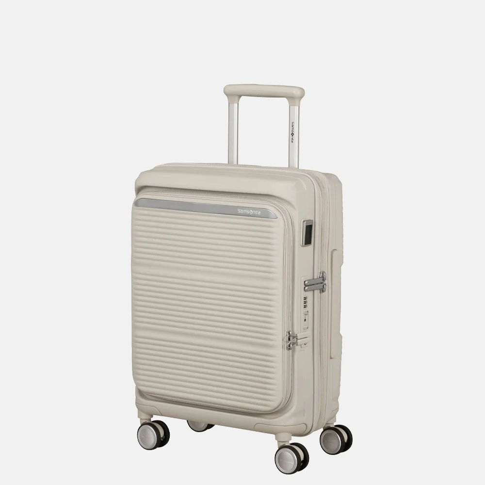 Samsonite Paralux HS Spinner handbagage koffer expendable 55 cm stone grey bij Duifhuizen
