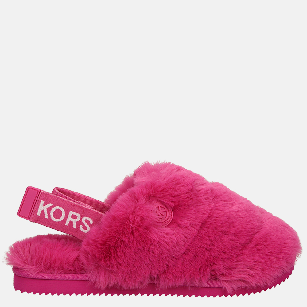 Michael Kors Elsie faux fur pantoffels wild berry | Duifhuizen
