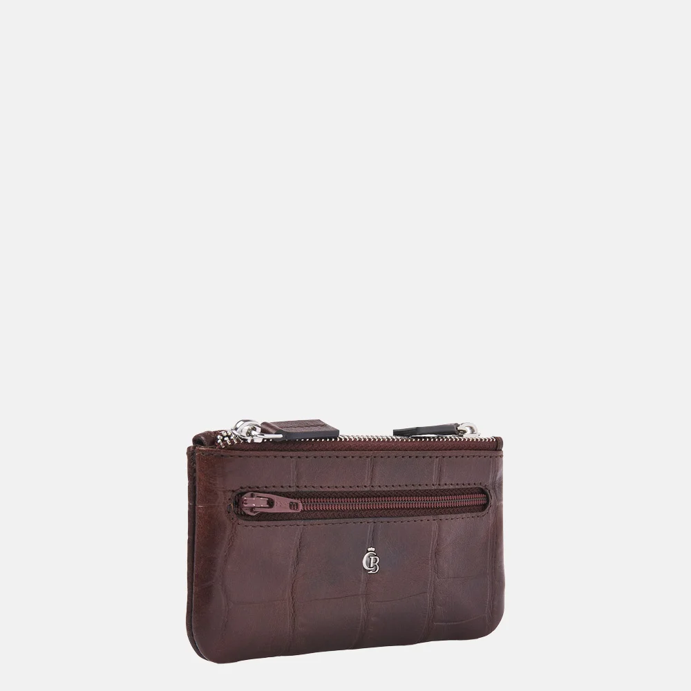 Castelijn en Beerens double zip sleuteletui croco mocca bij Duifhuizen