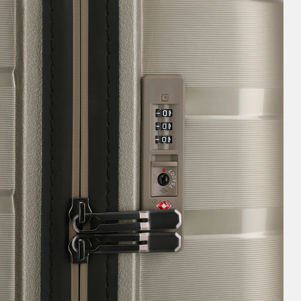 Travelite Air Base handbagage koffer slim 55 cm champagne bij Duifhuizen
