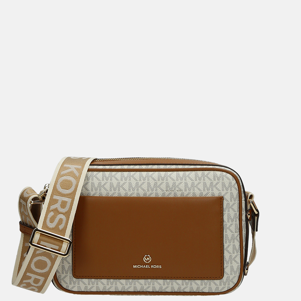 Michael Kors Meave crossbody tas L vanille/acorn bij Duifhuizen