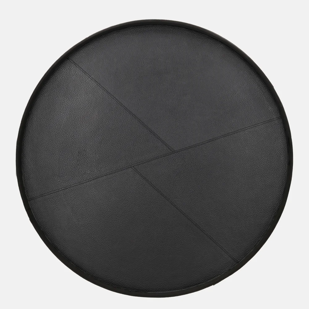 Chamada leren dienblad rond effen XL black bij Duifhuizen