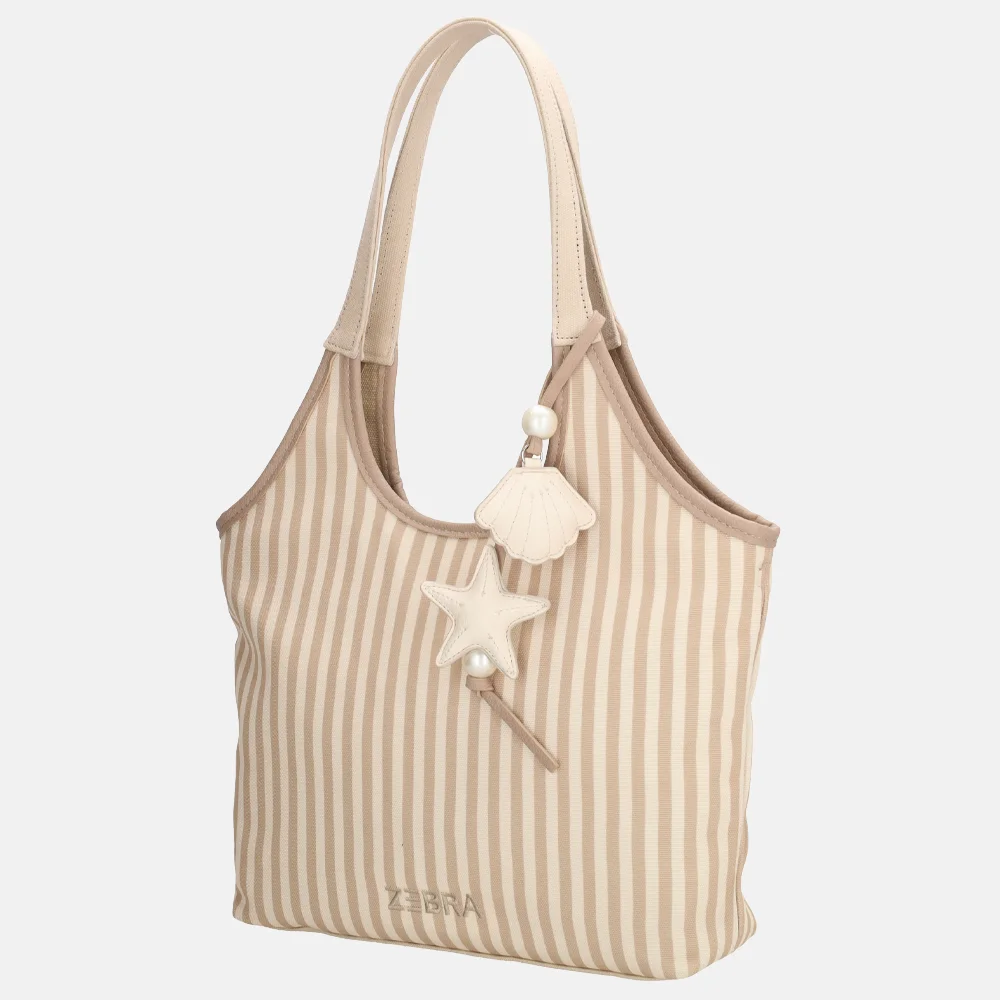 Zebra Trends Mira shopper streep M creme bij Duifhuizen