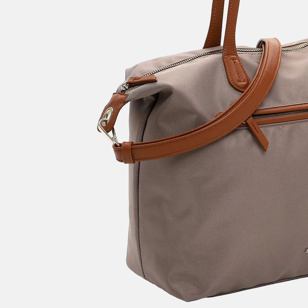 Emily & Noah Jarina shopper taupe bij Duifhuizen