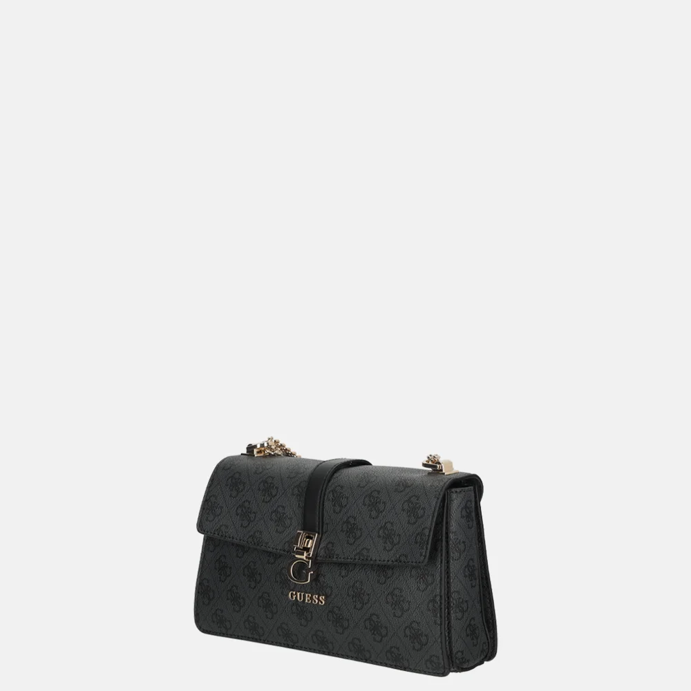 Guess Zamira schoudertas coal logo bij Duifhuizen