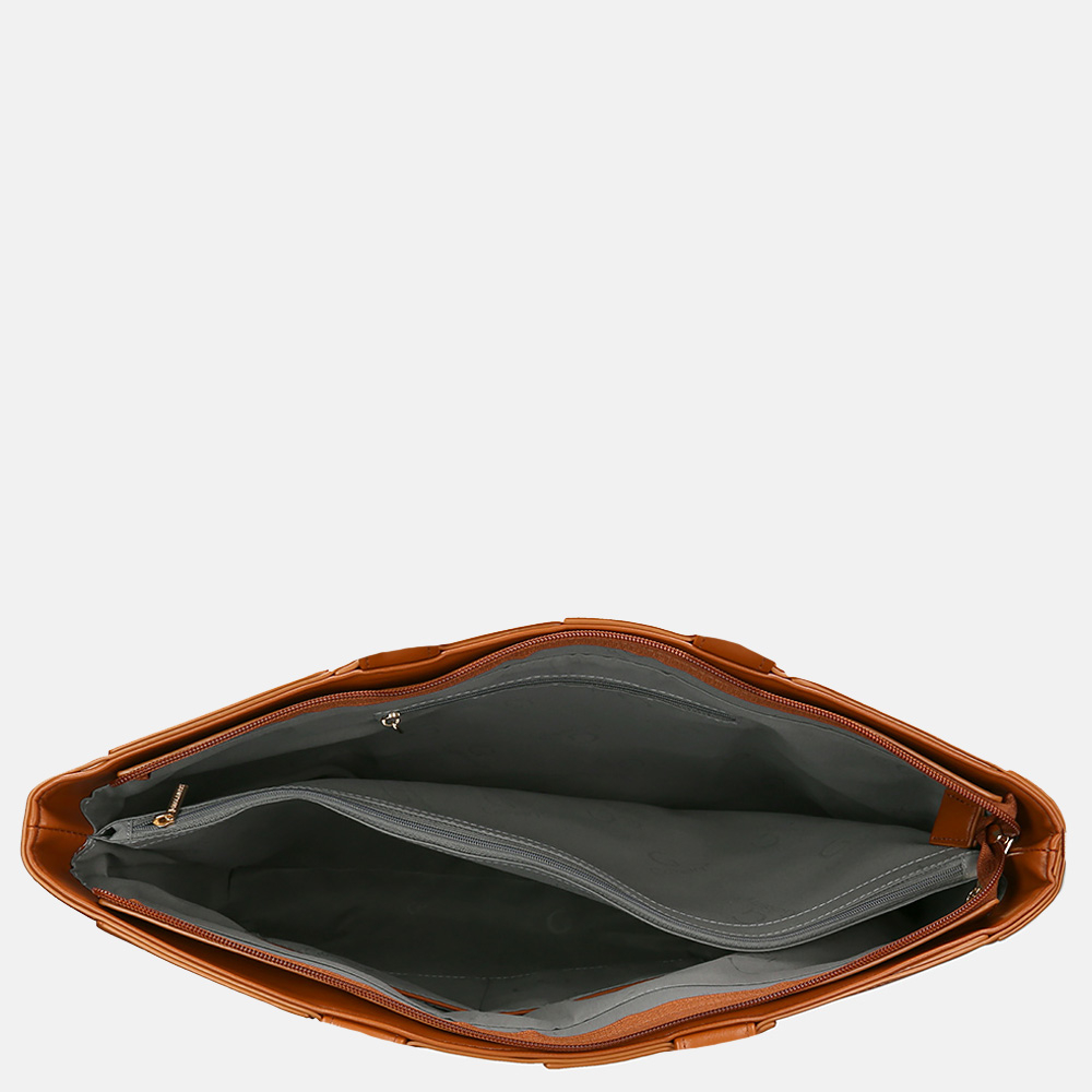 Firenze gevlochten shopper large cognac bij Duifhuizen