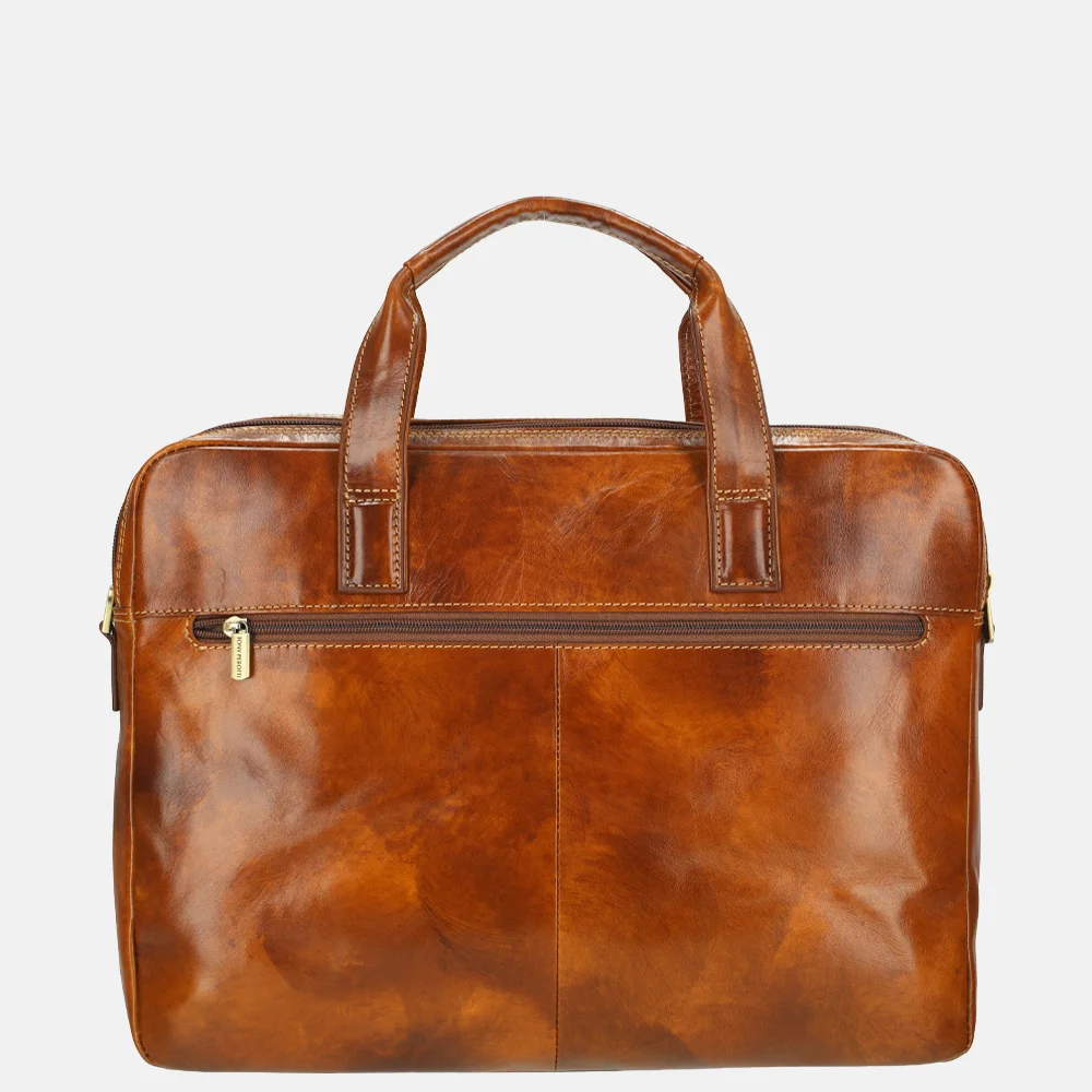 Tony Perotti van Gogh laptoptas 15 inch cognac bij Duifhuizen