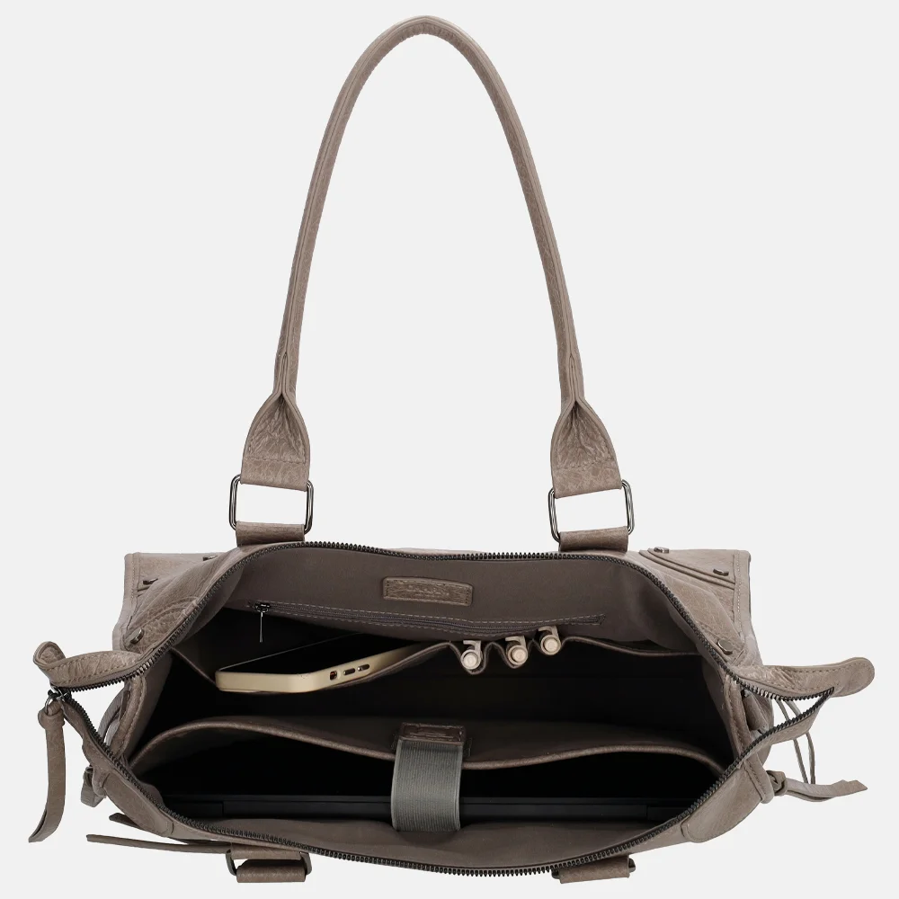Charm London Berlin shopper L taupe bij Duifhuizen