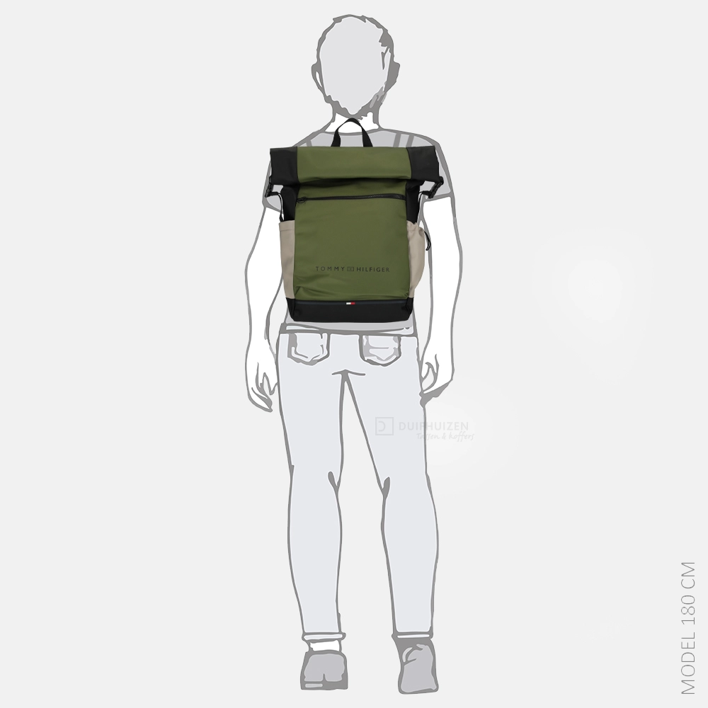 Tommy Hilfiger Urban Essential rugzak green bij Duifhuizen
