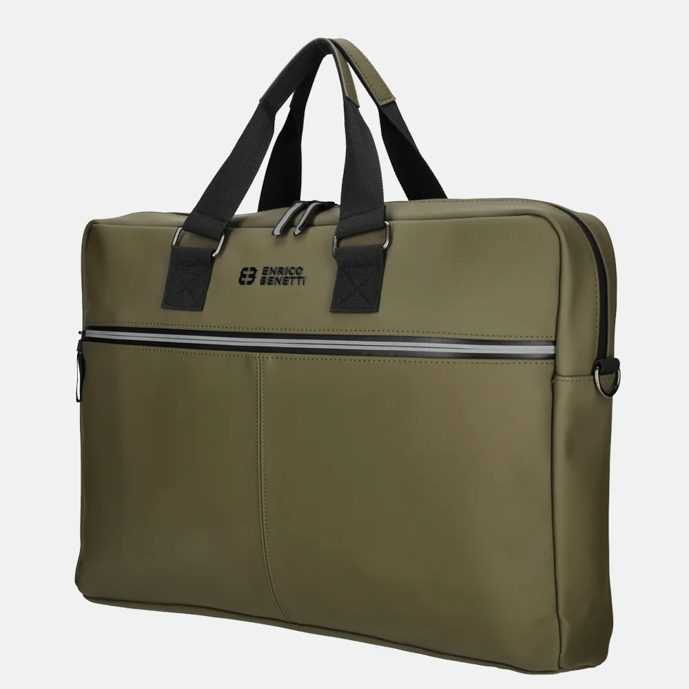 Enrico Benetti Bergen laptoptas 17 inch olive bij Duifhuizen