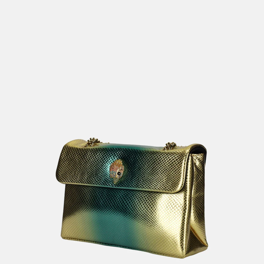 Kurt Geiger Kensington lizard schoudertas gold/combi bij Duifhuizen