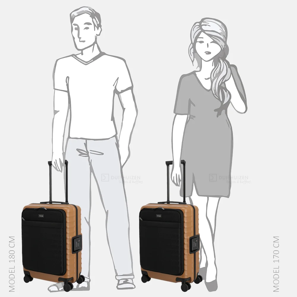 Titan Upgrade Overseas handbagage koffer frontpocket 55 cm canyon bronze bij Duifhuizen