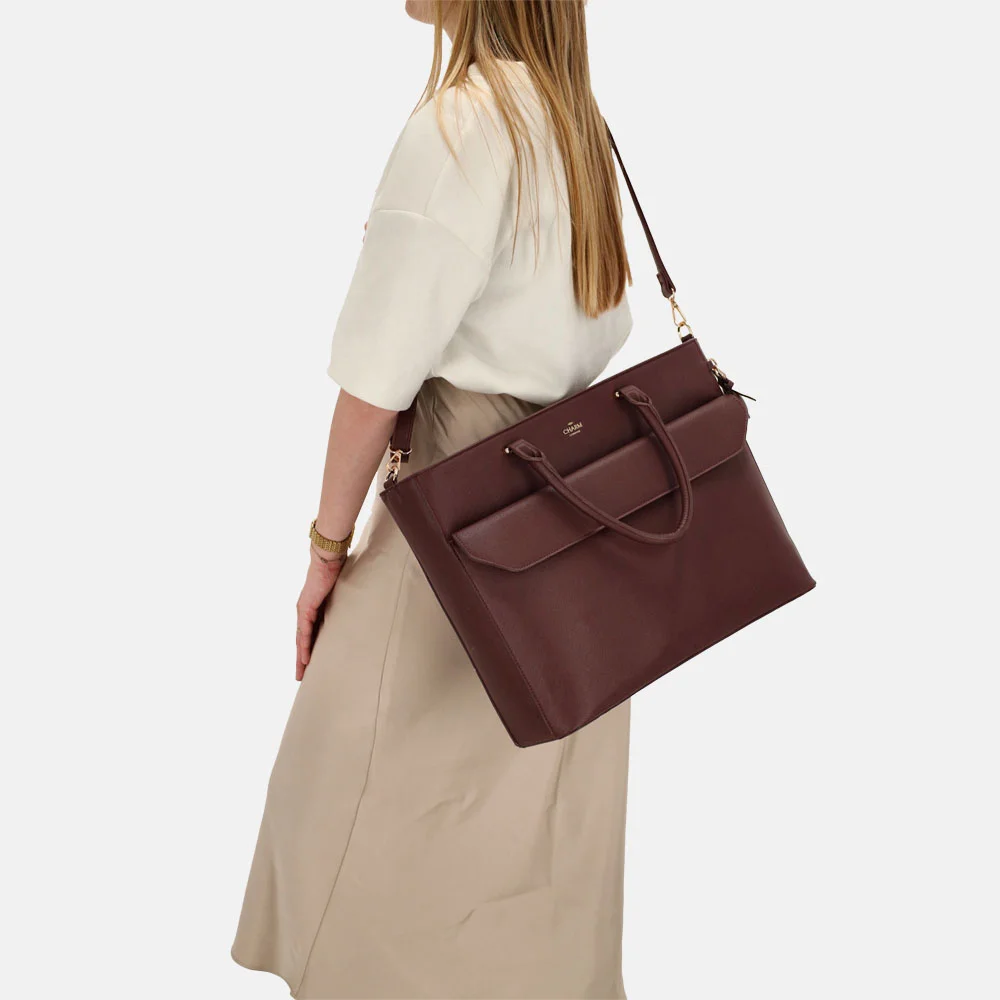Charm London handtas 15 inch bordeaux bij Duifhuizen