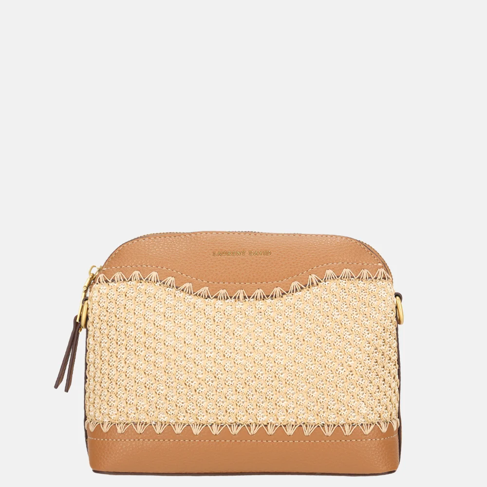 Laurent David Rosa crossbody tas raffia cognac bij Duifhuizen