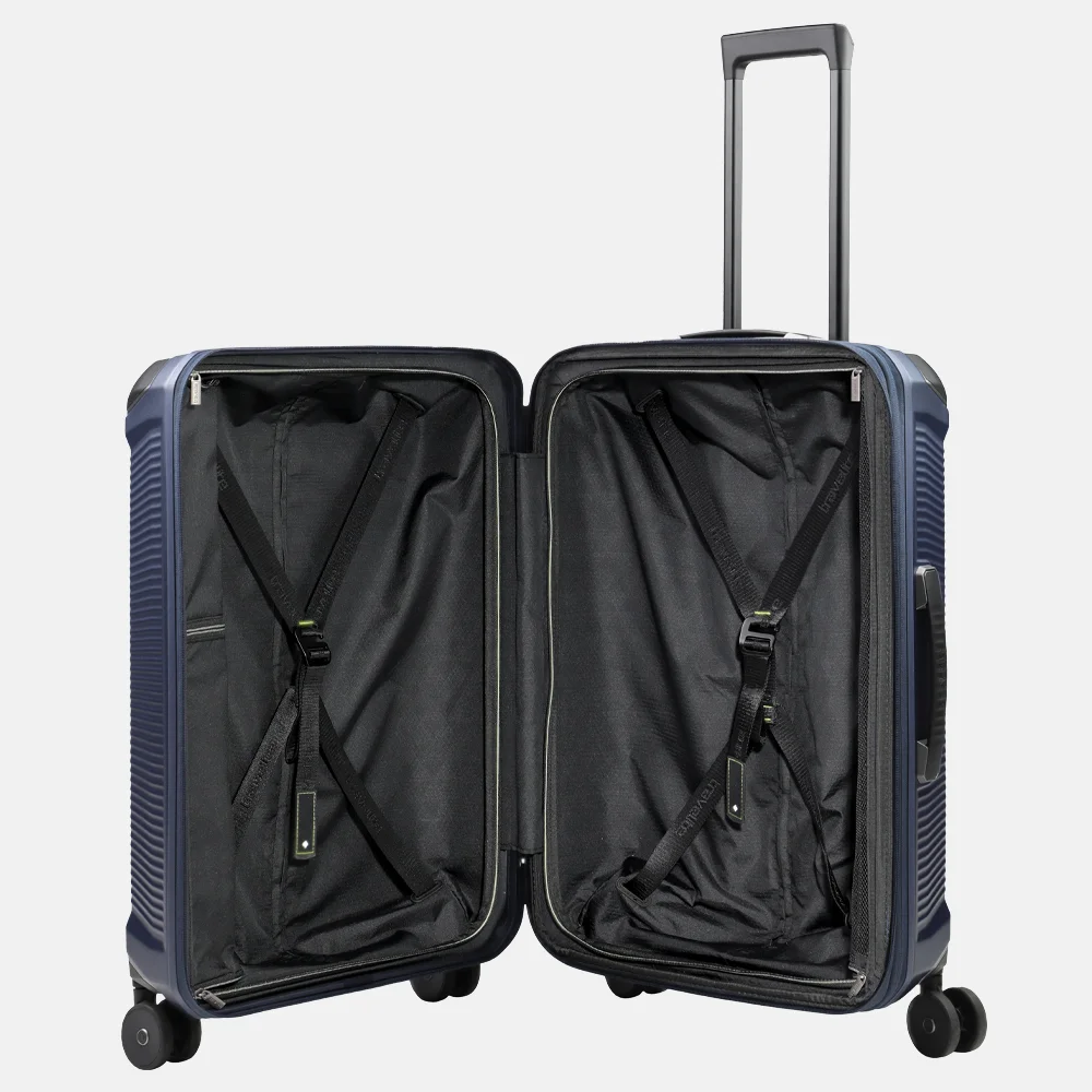 Travelite Millennium spinner reiskoffer 67 cm navy bij Duifhuizen