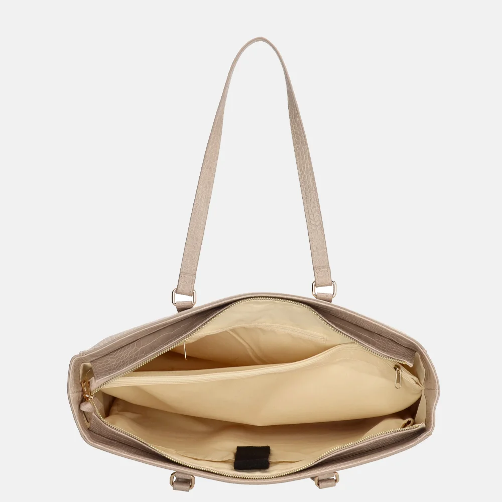 Charm London Midwood shopper 15.6 inch lichttaupe bij Duifhuizen