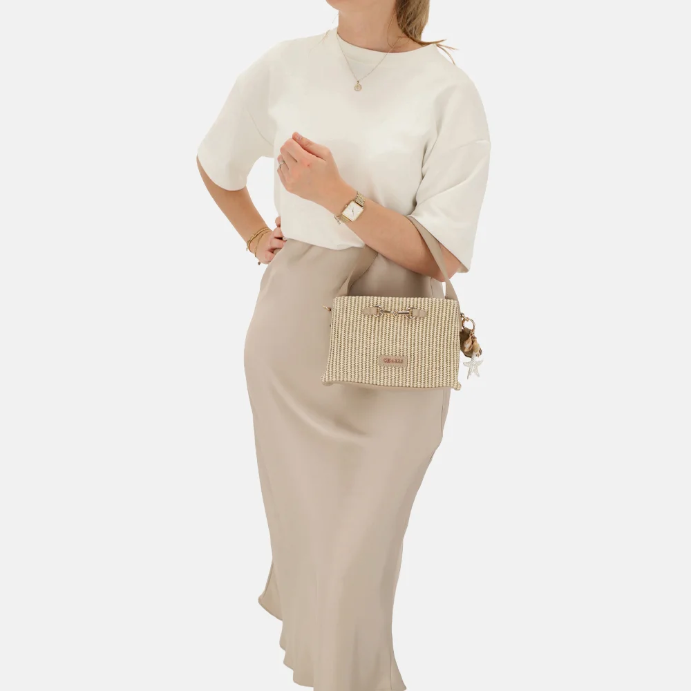 Charm London Santorini handtas S taupe bij Duifhuizen
