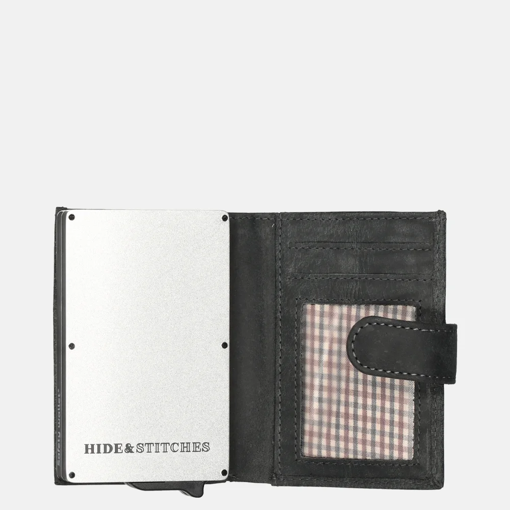 Hide & Stitches dubbele pasjeshouder zwart bij Duifhuizen