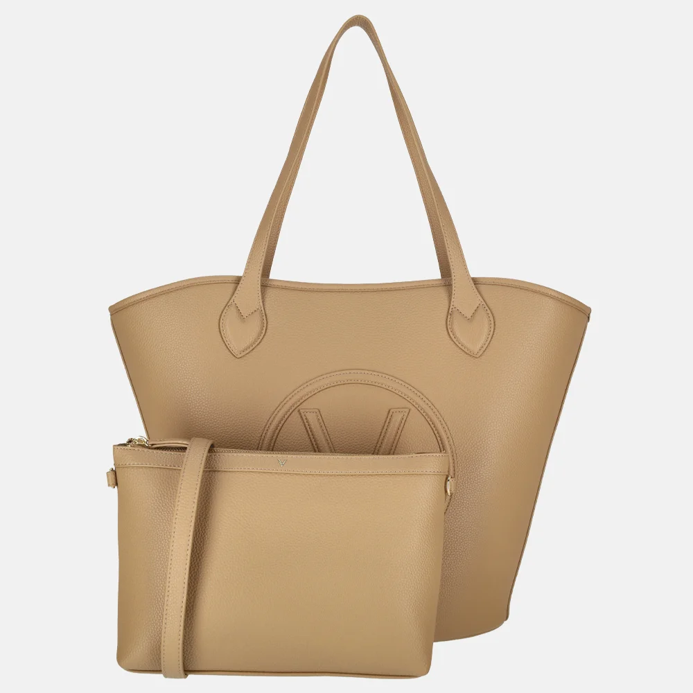 Valentino Bags Special covent shopper logo beige bij Duifhuizen