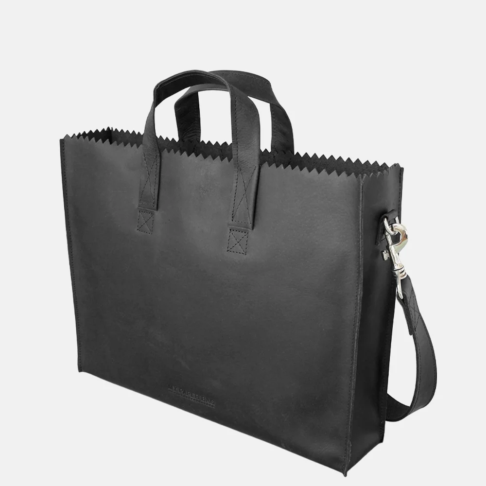 My paper bag workbag handtas vintage black bij Duifhuizen