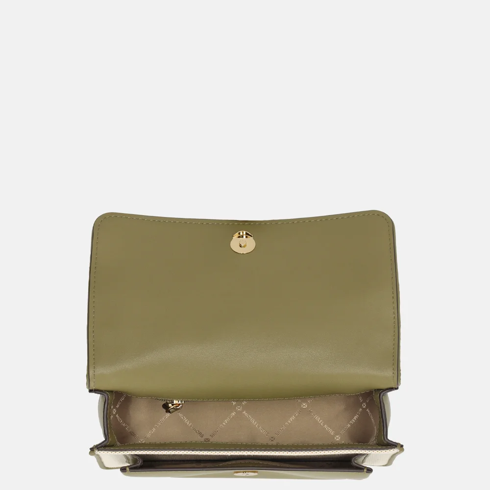 Michael Kors Claire schoudertas safari green bij Duifhuizen